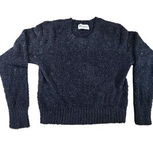 Black Sparkle Sweater Long Sleeve Crewneck Plus Size XXL